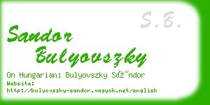 sandor bulyovszky business card